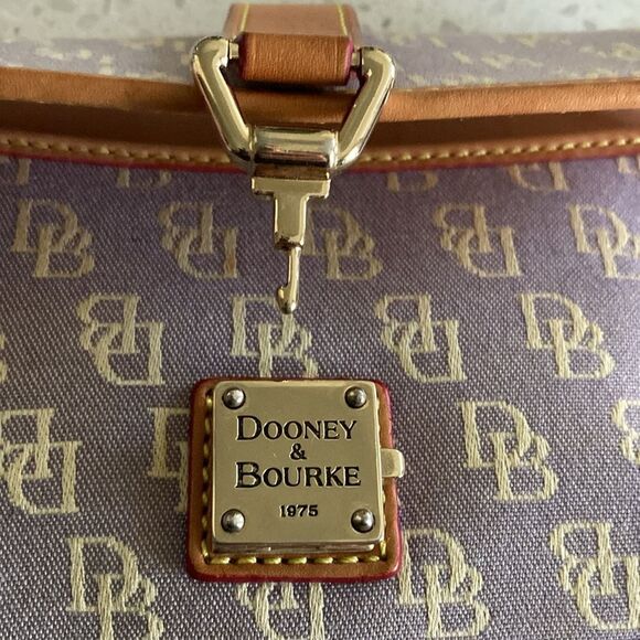 Dooney & Bourke Lilac Canvas and Leather Monogram Wristlet Purse - Picture 4 of 10